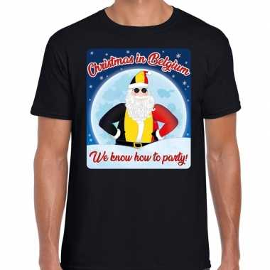 Fout belgie kerst shirt christmas belgium zwart heren