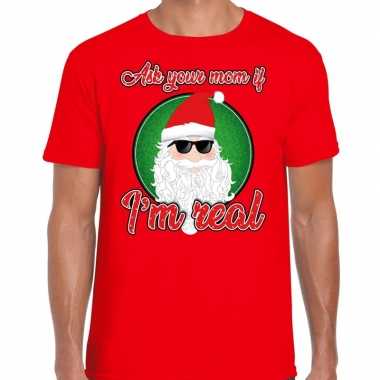 Fout kerstshirt cool santa i am real rood heren