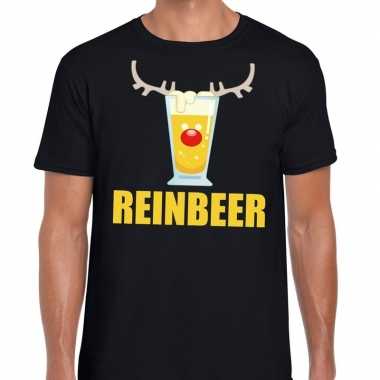 Foute kerst t shirt reinbeer zwart heren