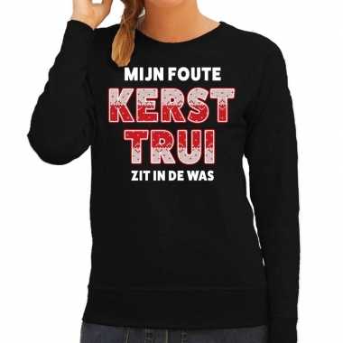 Foute kersttrui / sweater zit de was zwart dames