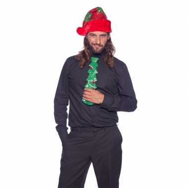 Glitter kerstboom stropdas led volwassenen