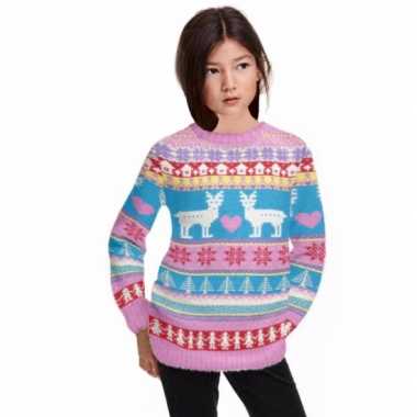 Roze kersttrui meisjes