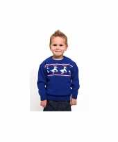 Blauwe kerst ski polo kinderen