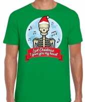 Fout kerst shirt last christmas i gave you my heart groen heren
