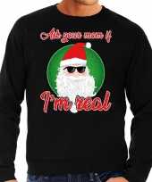 Foute kersttrui ask your mom zwart heren