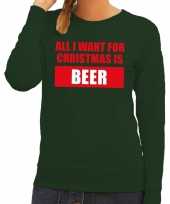 Foute kersttrui christmas beer groen dames