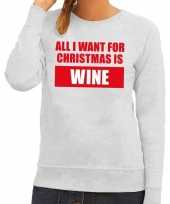 Foute kersttrui christmas wine grijs dames