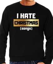 Foute kersttrui i hate christmas songs zwart heren