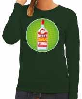 Foute kersttrui merry christmas vodka groen dames
