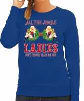 Foute kersttrui sweater single jingle ladies blauw dames