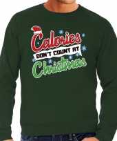 Grote maten kersttrui calories dont count christmas groen heren