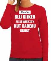 Rode foute kersttrui sweater kerst is blij kijken kut cadeau outfit dames
